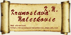 Krunoslava Maletković vizit kartica
